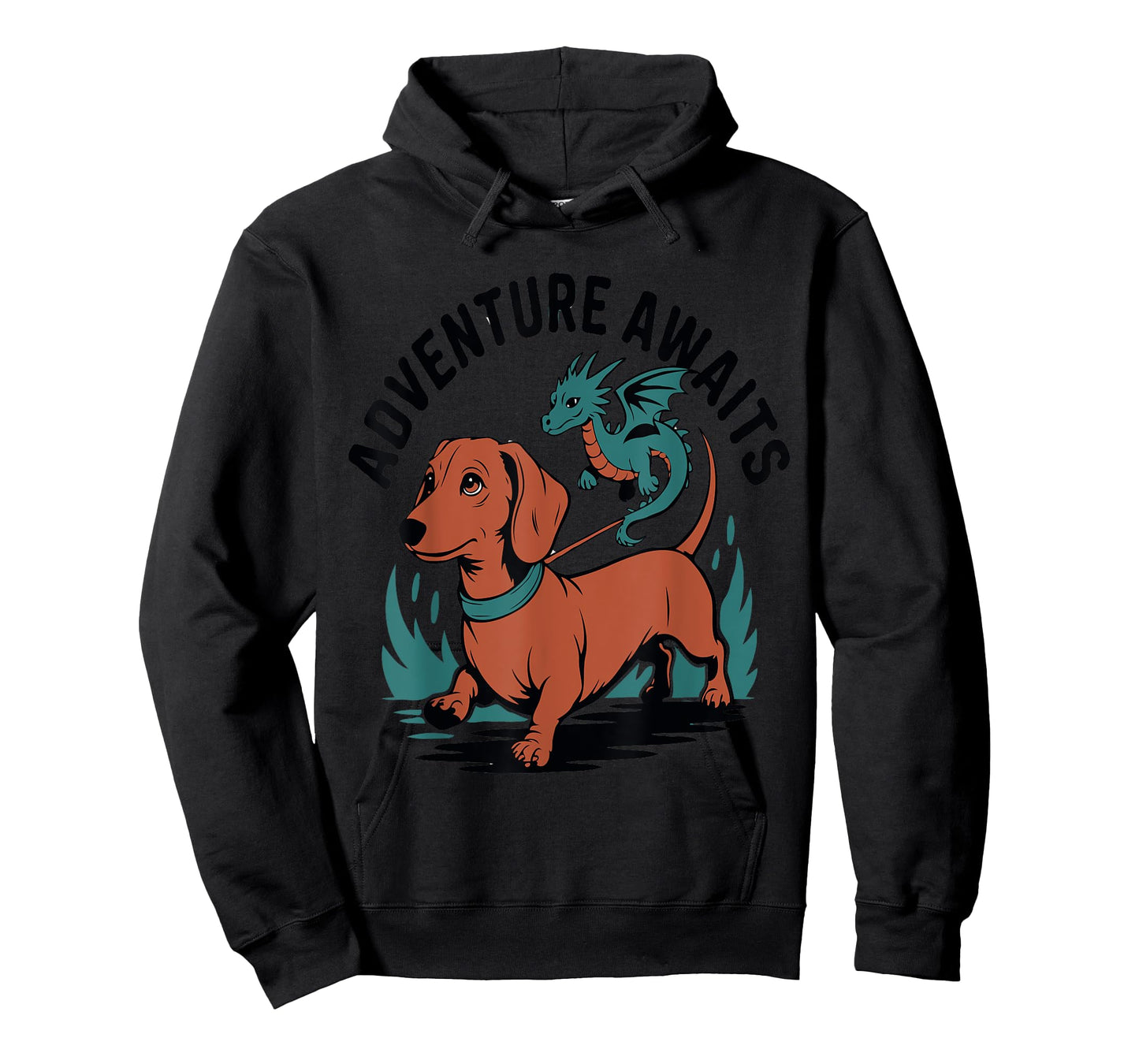 Dachshund and Dragon Silhouette for Dog Lovers Funny Fantasy T-Shirt