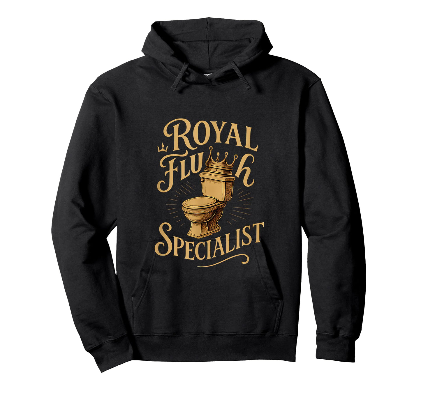 Royal Flush Specialist Plumber Graphic Design Gold Crown T-Shirt