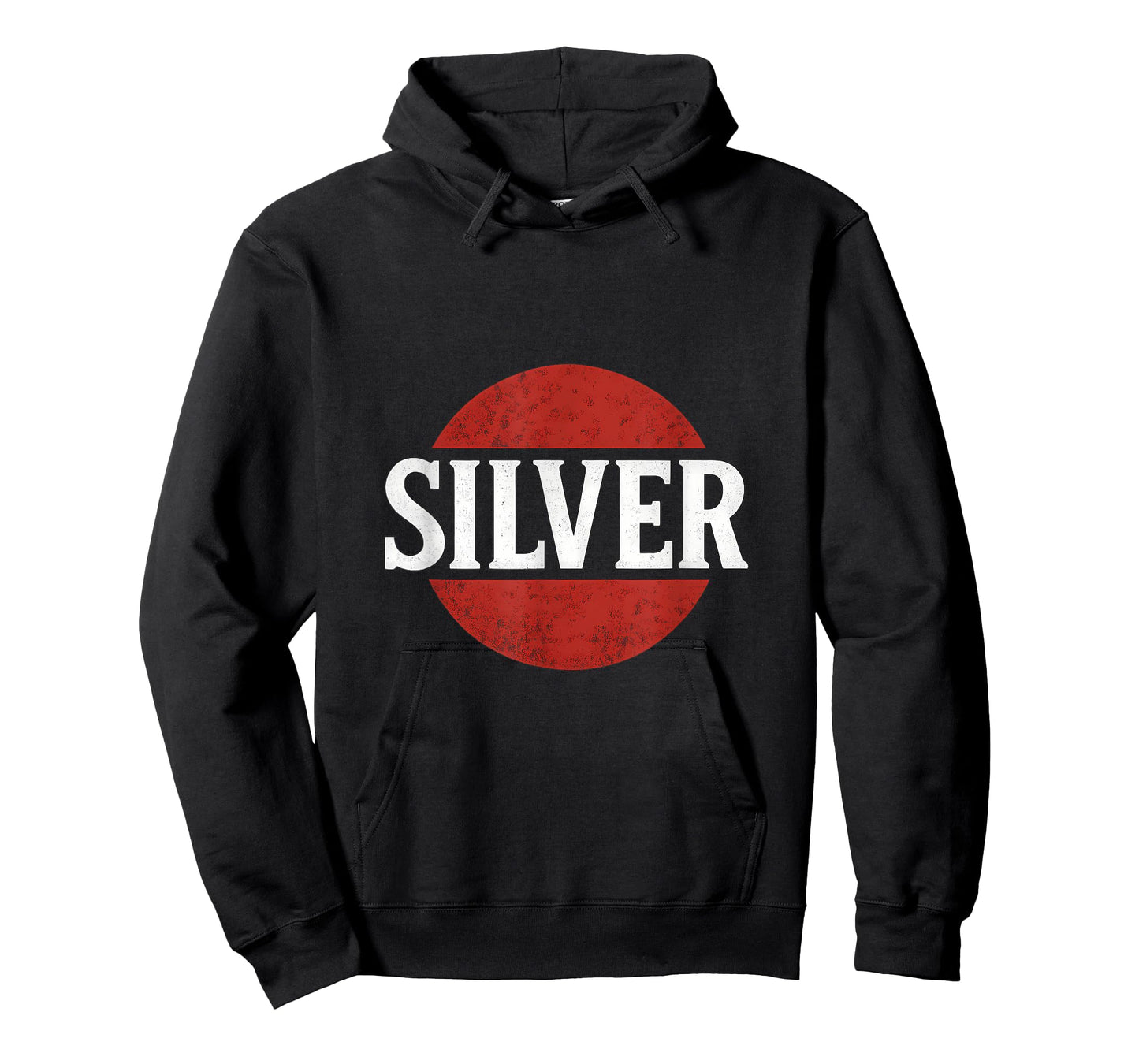 Red Silver White Typography Graphic Design T-Shirt