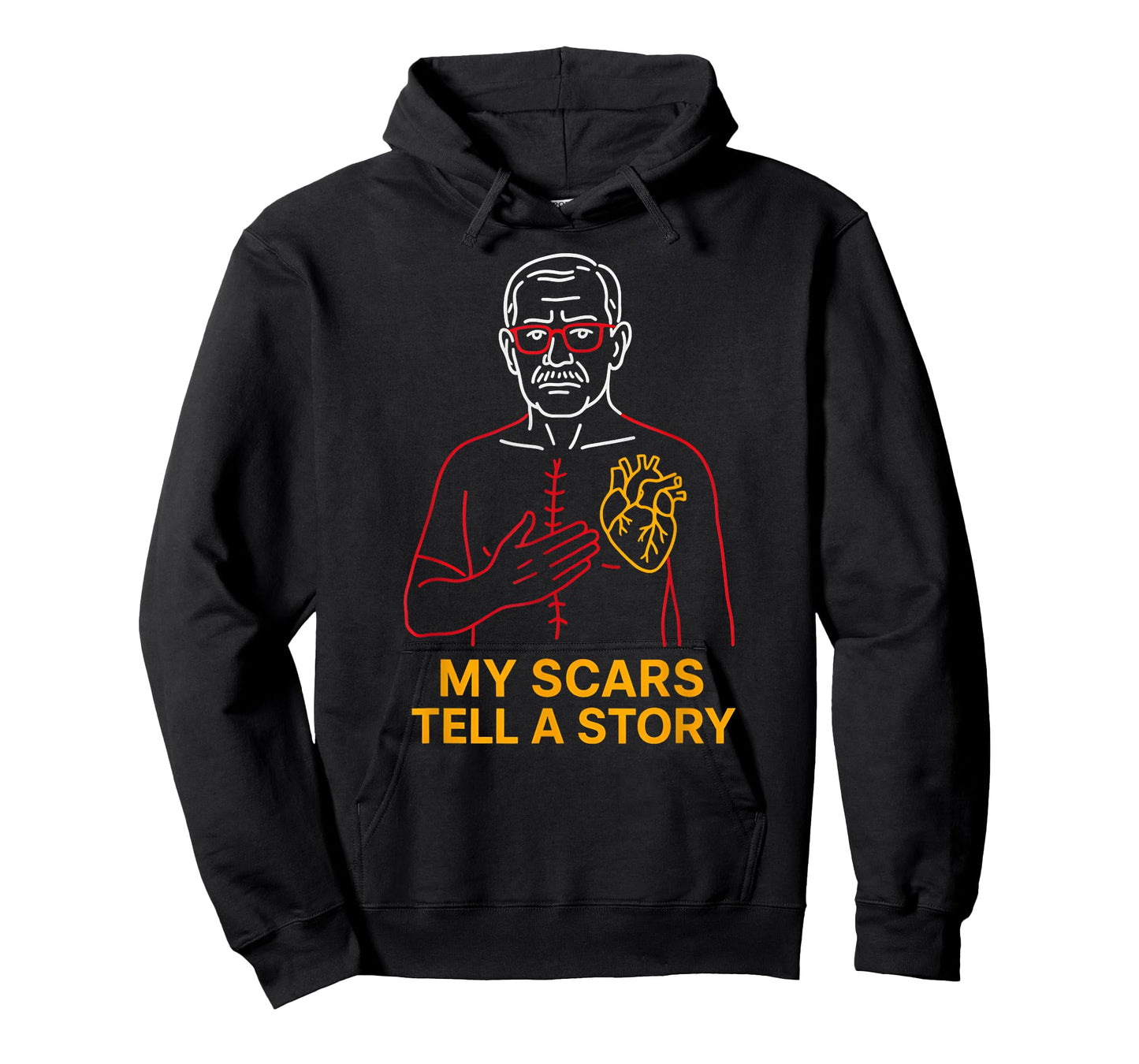 Heart Surgery Patient My Scars Tell A Story Cool Mens T-Shirt