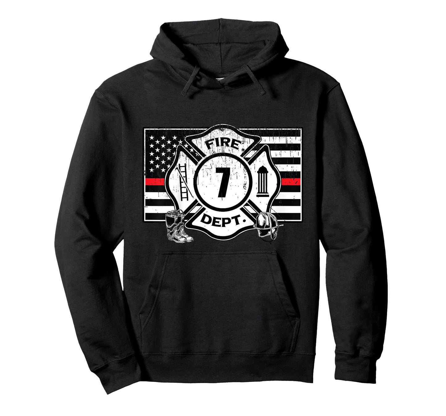 7th Birthday Firefighter Fire Truck 7 Year Old T-Shirt