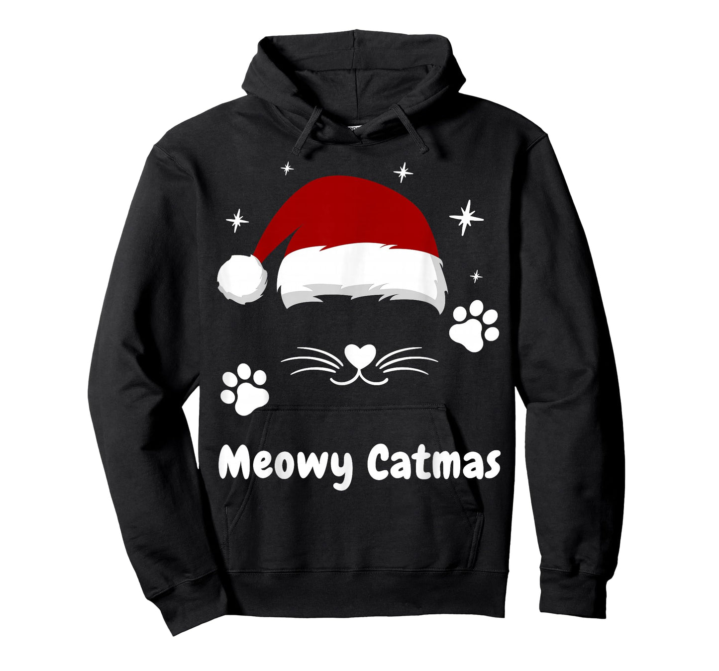 Meowy Catmas Cute Kitten Cats Santa Hat Christmas Xmas T-Shirt