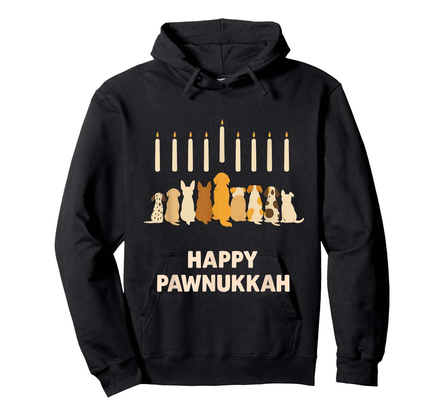 Happy Pawnukkah – Funny Jewish Hanukkah Dog Menorah Design T-Shirt