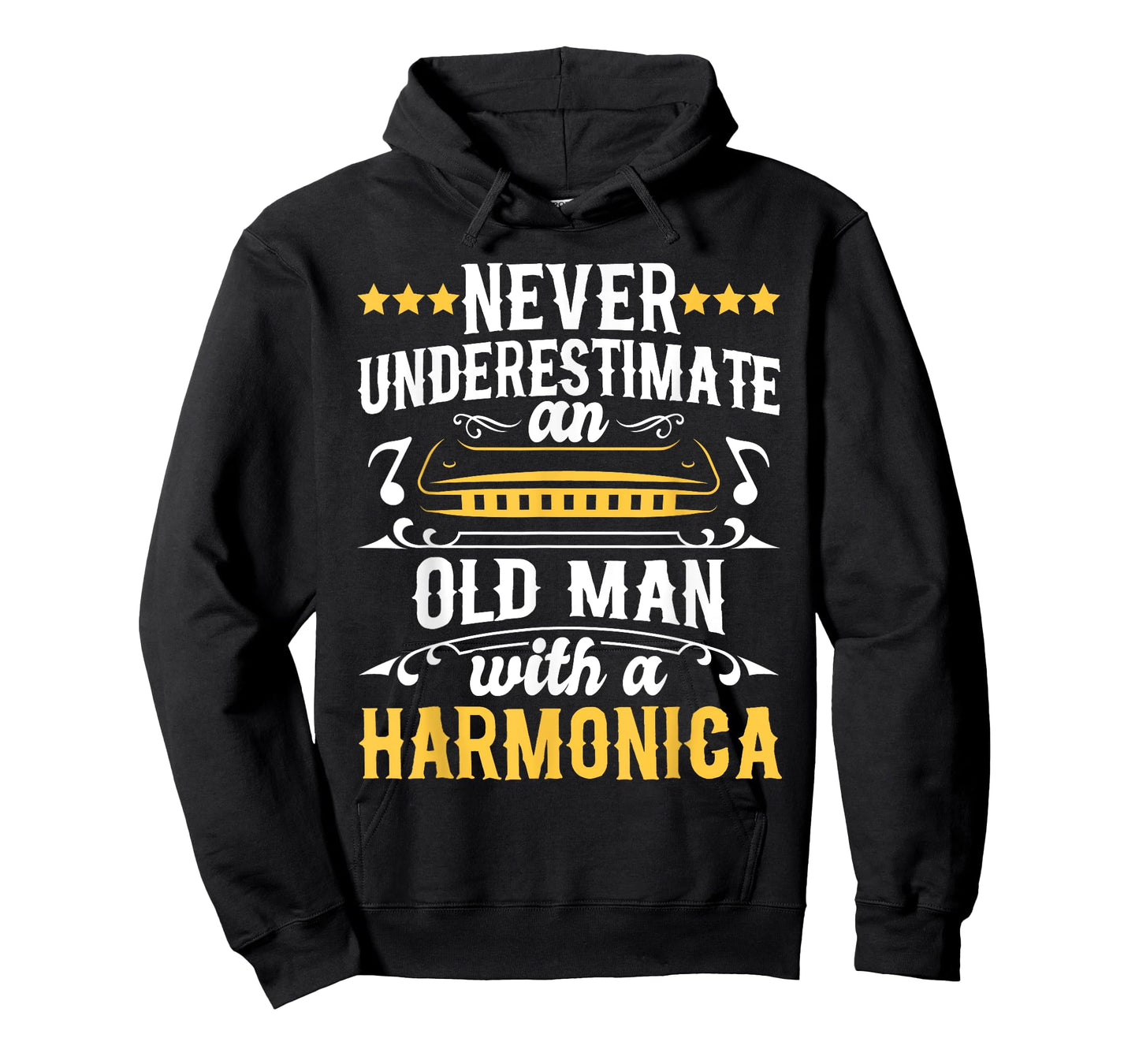 Never Underestimate An Old Man With A Harmonica Harmonicist T-Shirt