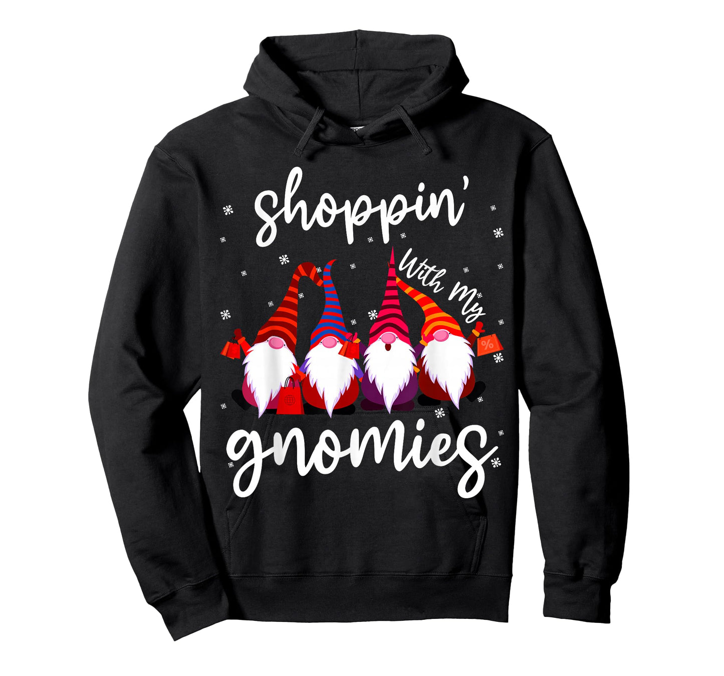 Shopping With My Gnomies Cute Xmas Gnomes Lover Christmas T-Shirt