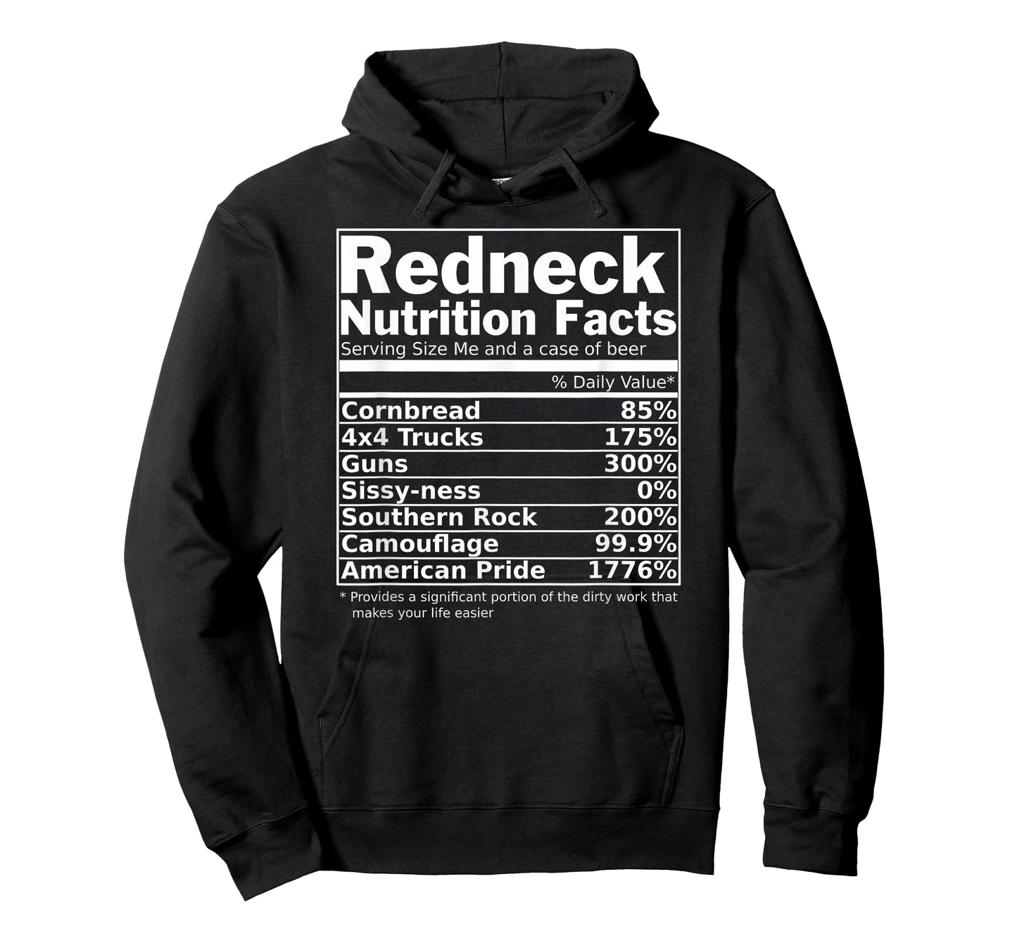 Redneck Nutrition Facts Funny T-Shirt T-Shirt
