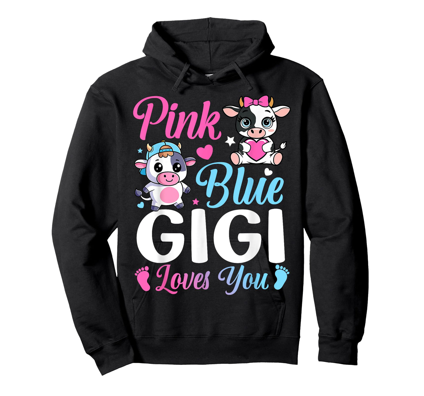 Pink Or Blue Gigi Loves You Cow Gender Reveal Family T-Shirt