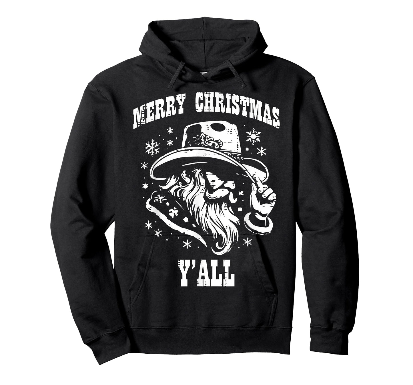 Merry Christmas Yall Santa Cowboy Xmas Country Men Women Kid T-Shirt