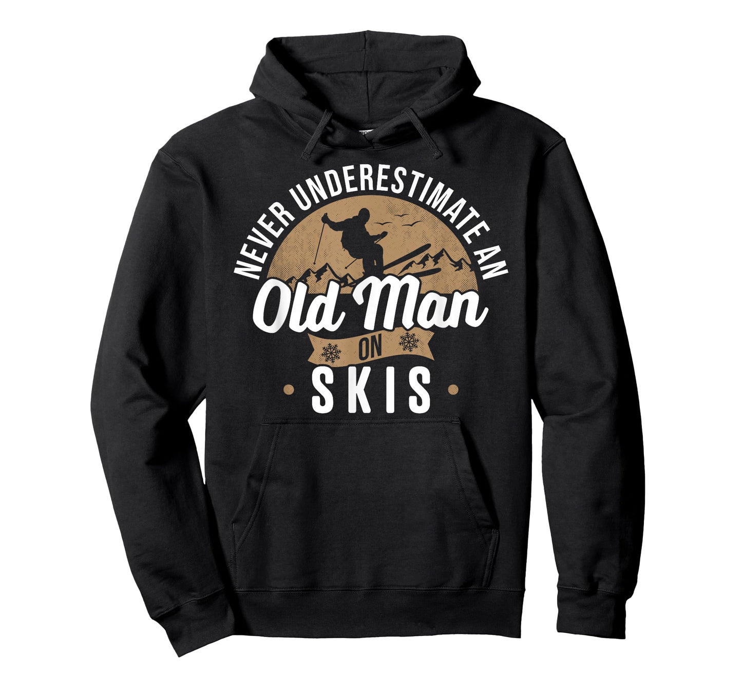 Never Underestimate An Old Man On Skis Ski Jumping Snow Fan T-Shirt