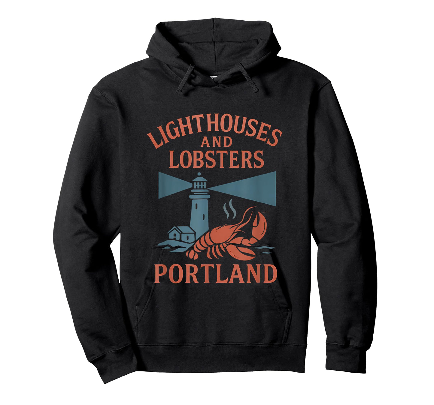 Portland ME Lighthouses and Lobsters Vintage Design T-Shirt