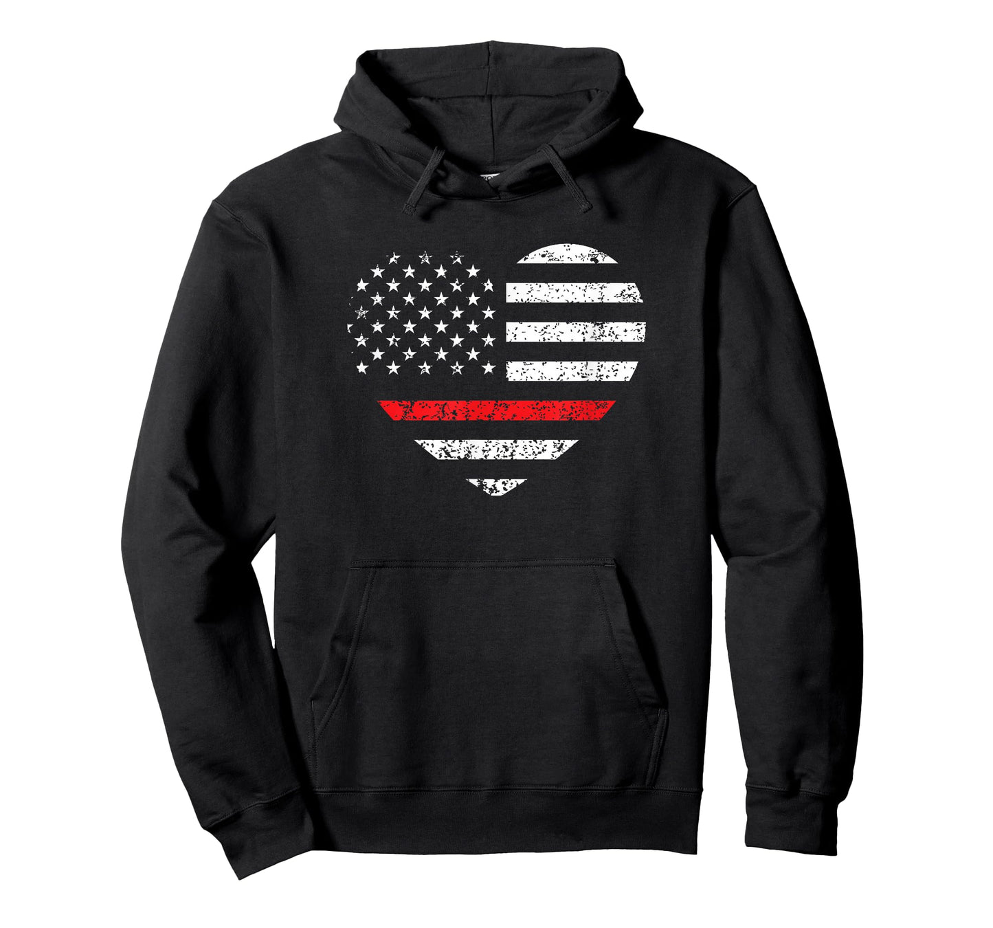 Firefighter Fireman Support - Thin Red Line Heart T-Shirt
