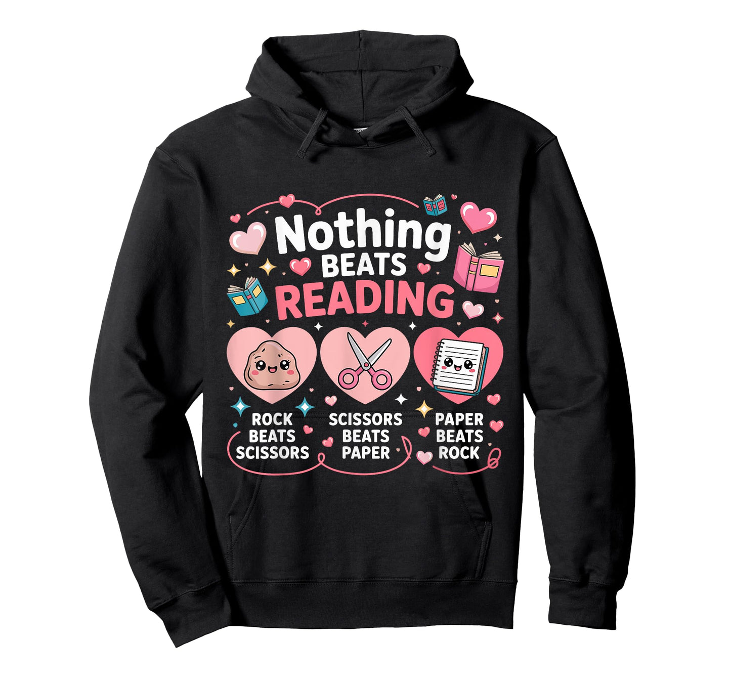 Nothing Beats Reading Rock Paper Scissors Funny Book Lover T-Shirt