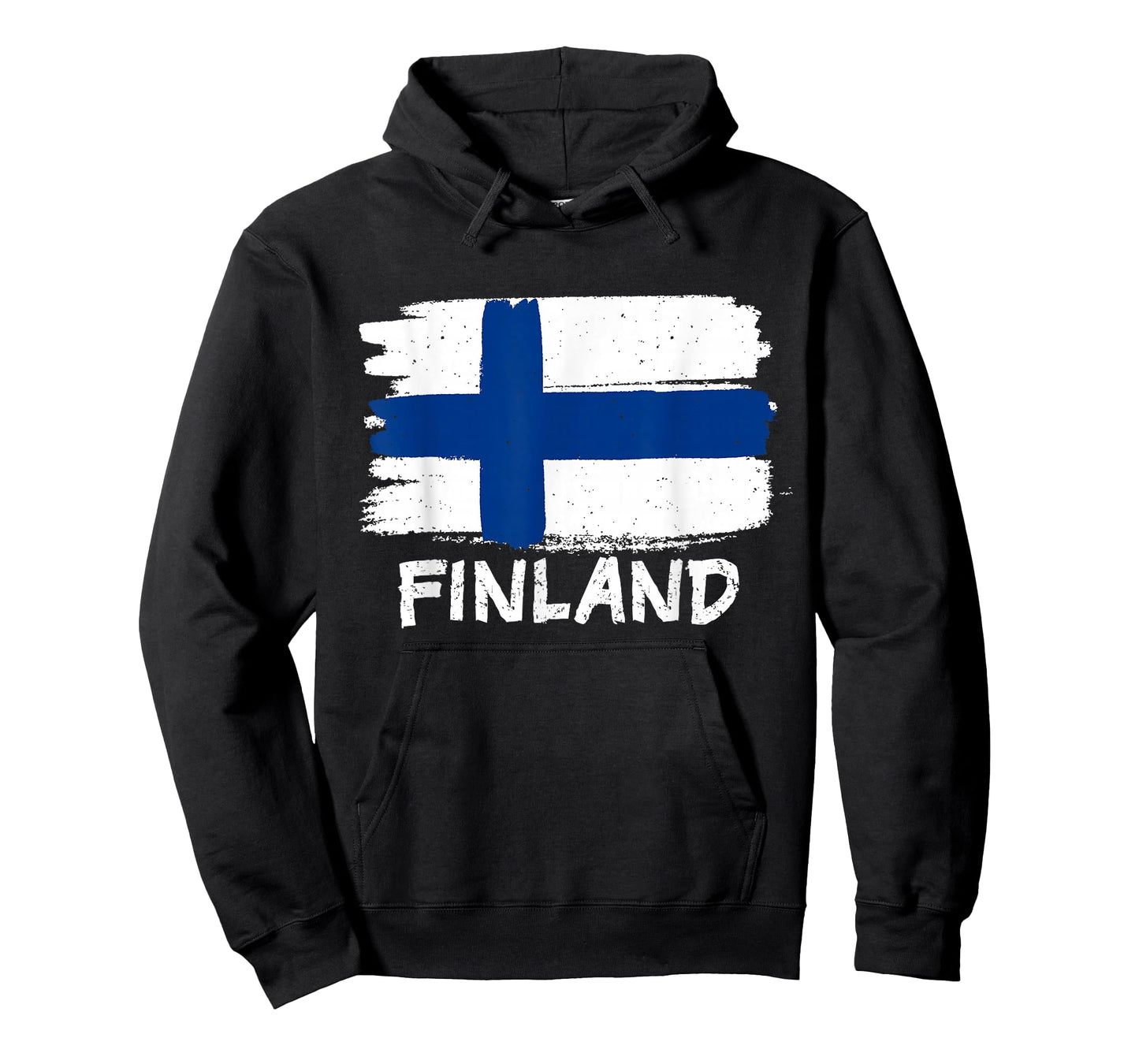 Finland Flag Kids Unisex Black Cotton Polyester T-Shirt