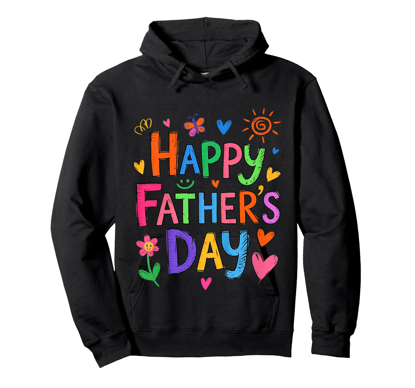 Kids Happy Father's Day Funny Daughter Girl Boy Kid Hand Drawn T-Shirt
