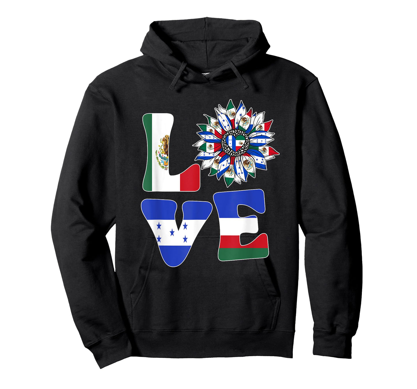 Half Mexican And Honduran Mexico Honduras Flag Sunflower T-Shirt