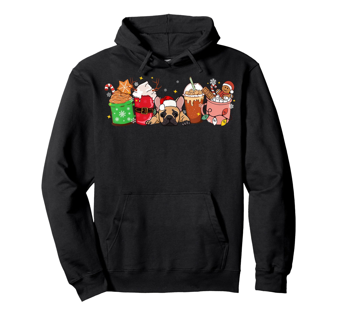 French Bulldog and Coffee Frenchie Mom Dad Xmas Christmas T-Shirt for Men Women