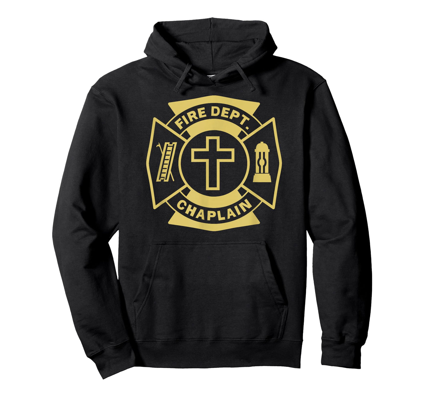 FIRE CHAPLAIN Firefighter Maltese Cross Patch Pastor Priest T-Shirt