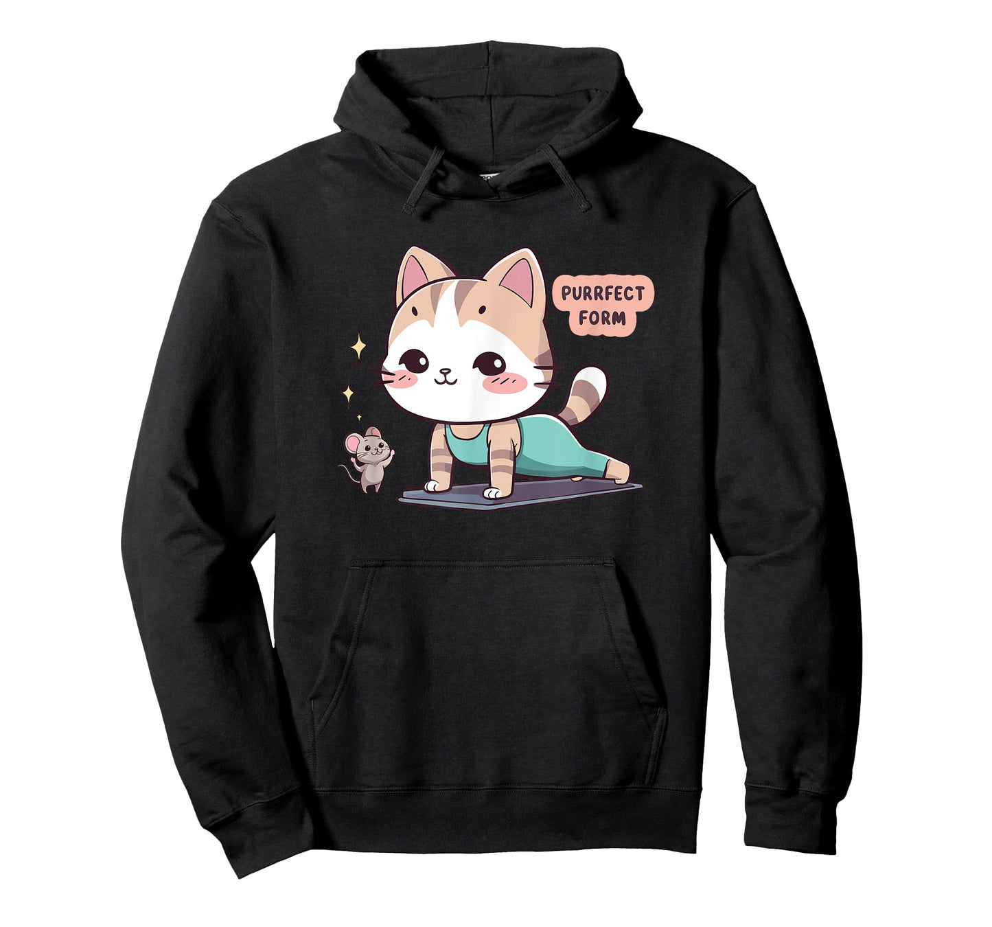 Purrfect Form Cute Cat Gym Workout Kawaii Women Teens Girls T-Shirt