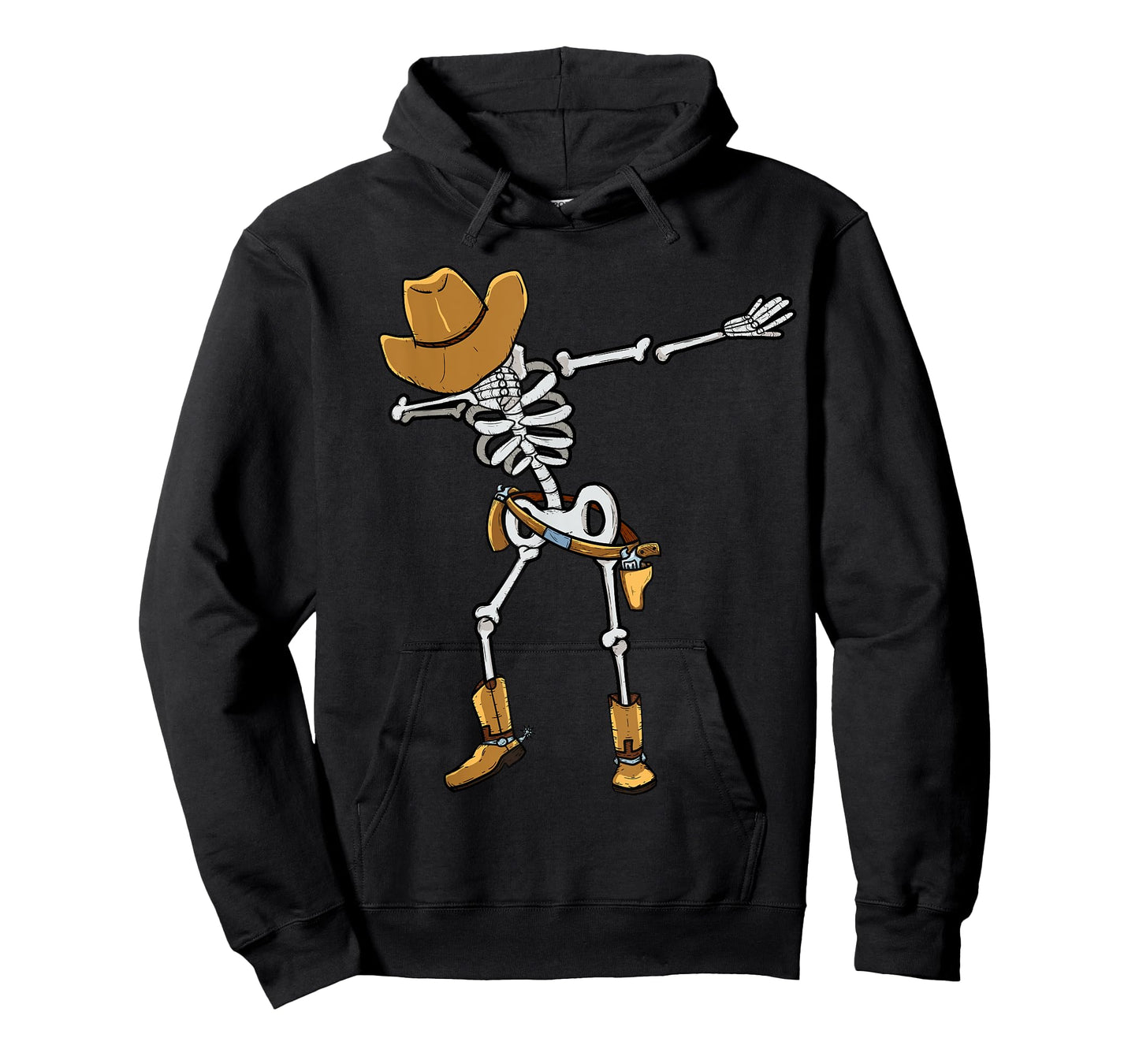 Dabbing Skeleton Cowboy Hat Halloween Jolly Roger For Boys T-Shirt