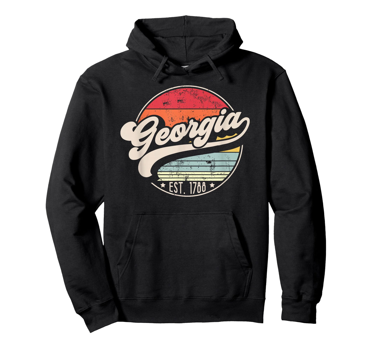 Retro Georgia Home State GA Cool 70s Style Sunset T-Shirt