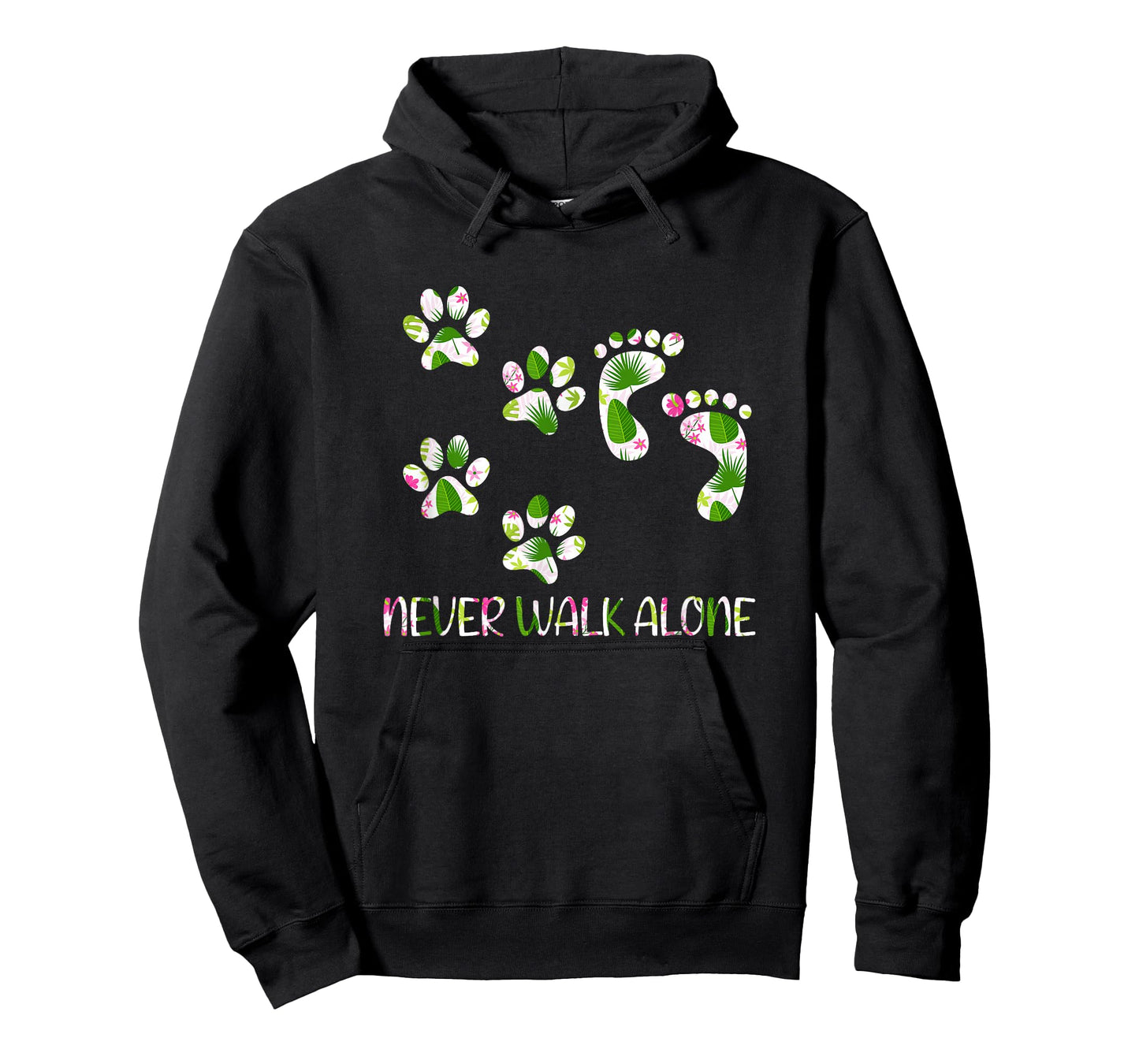 Never Walk a Alone Paw Dog Flower Dog Friends Dog Lover T-Shirt