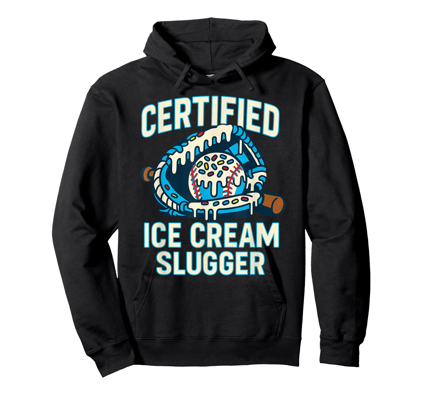 Certified Ice Cream Slugger Drip Baseball Boys Home Plate T-Shirt