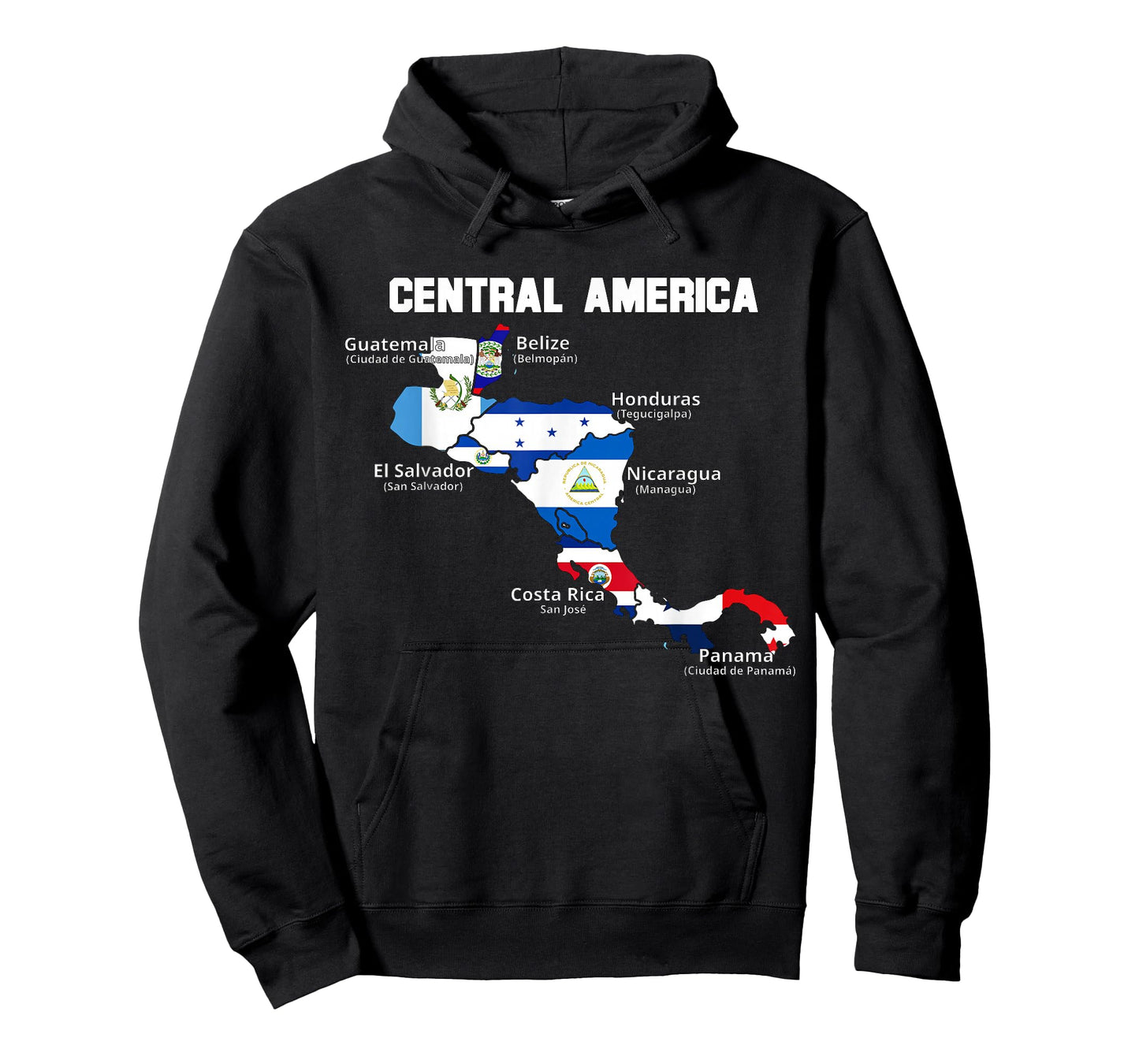 Central American Map, flags of Central America, Mesoamerica T-Shirt