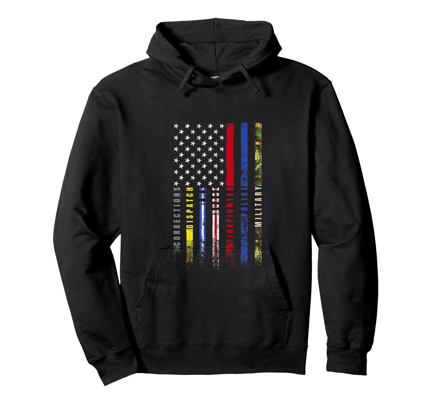 First Responders Hero Flag Nurse EMS Police Fire Military T-Shirt
