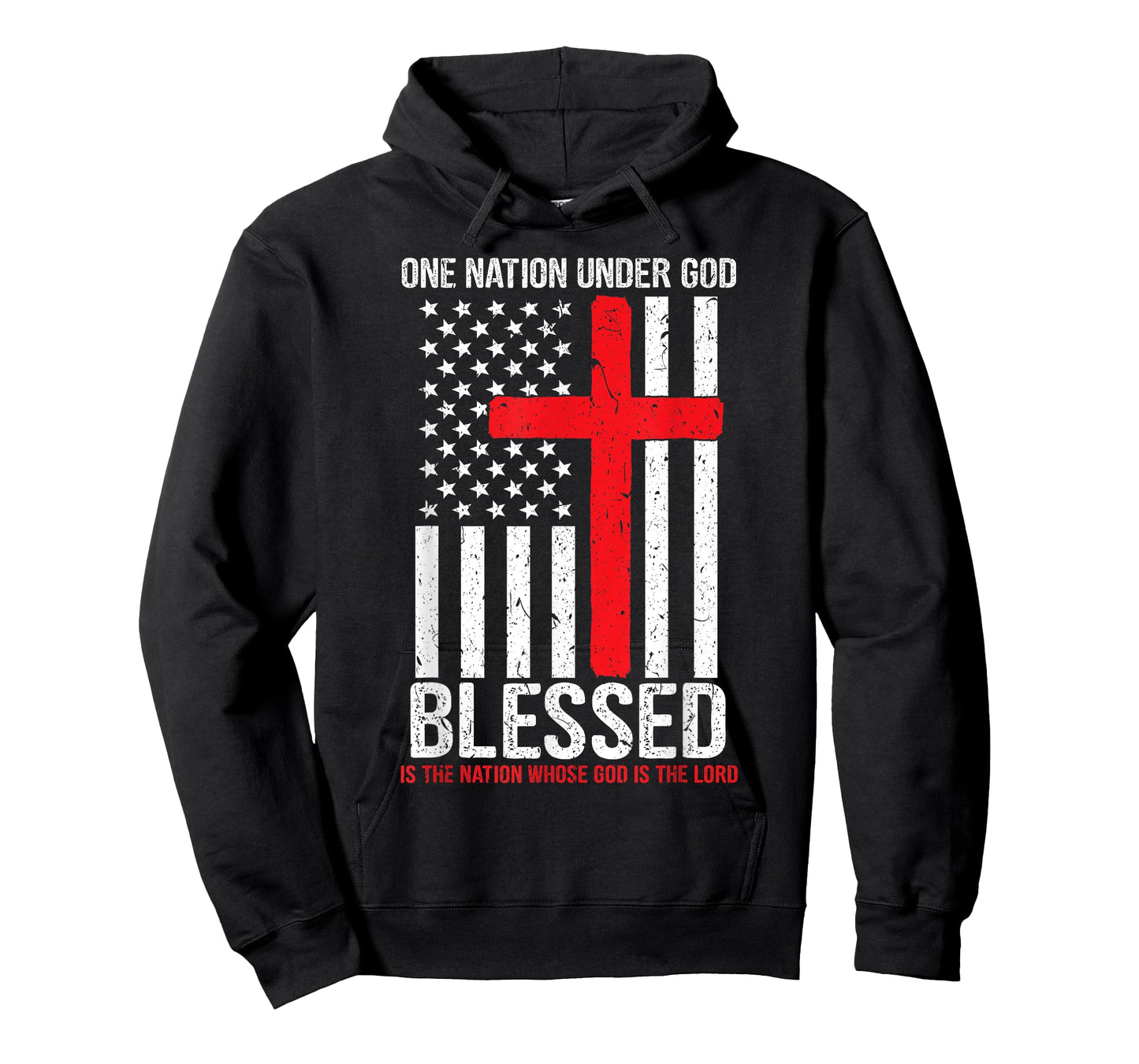 One Nation Under God Blessed American Flag Christian Cross T-Shirt