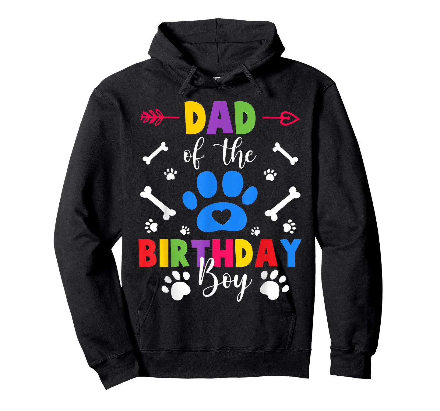 Dad And Mom Of The Birthday Boy Dog Paw Family Matching T-Shirt