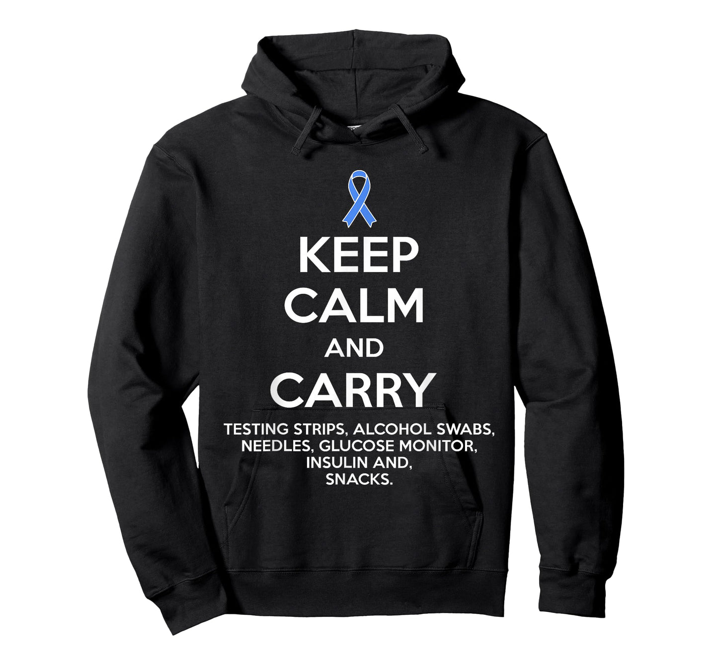 Funny Diabetic Keep Calm Type 1 Type 2 Diabetes Awareness T-Shirt