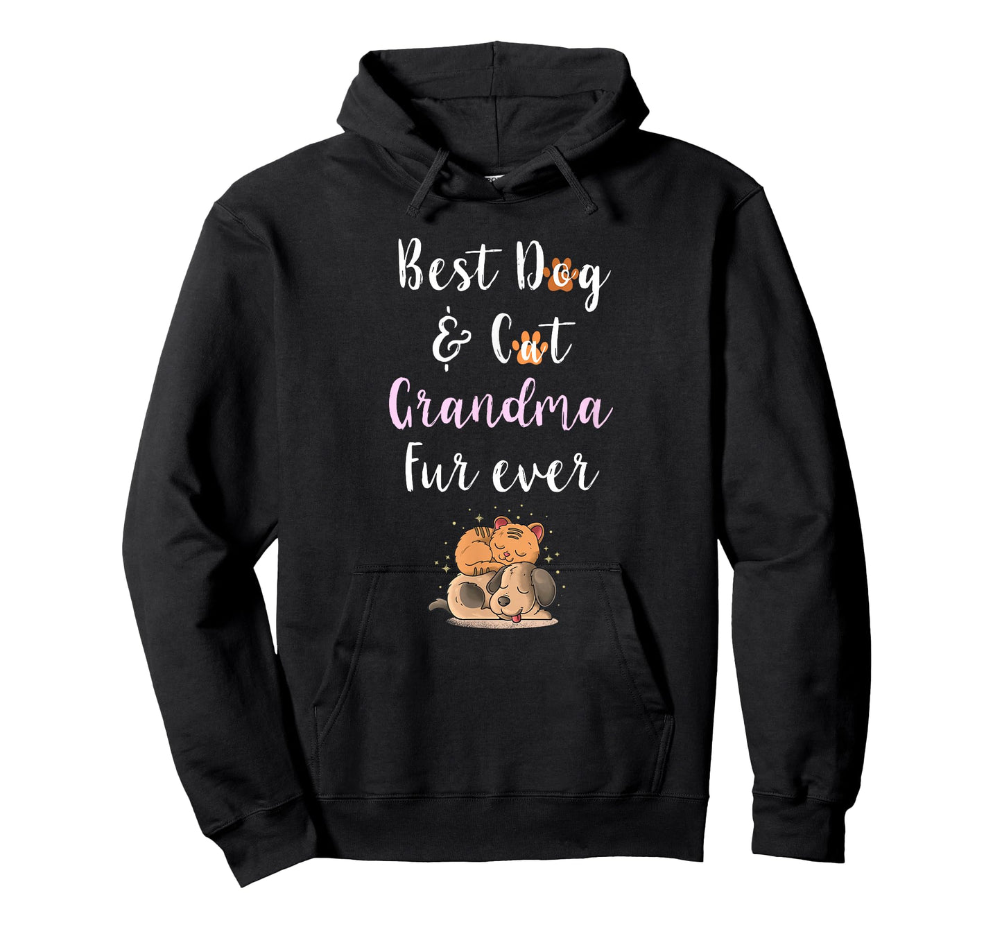 Best Dog & Cat Grandma Fur Ever Funny Fur Kid Granny Saying T-Shirt