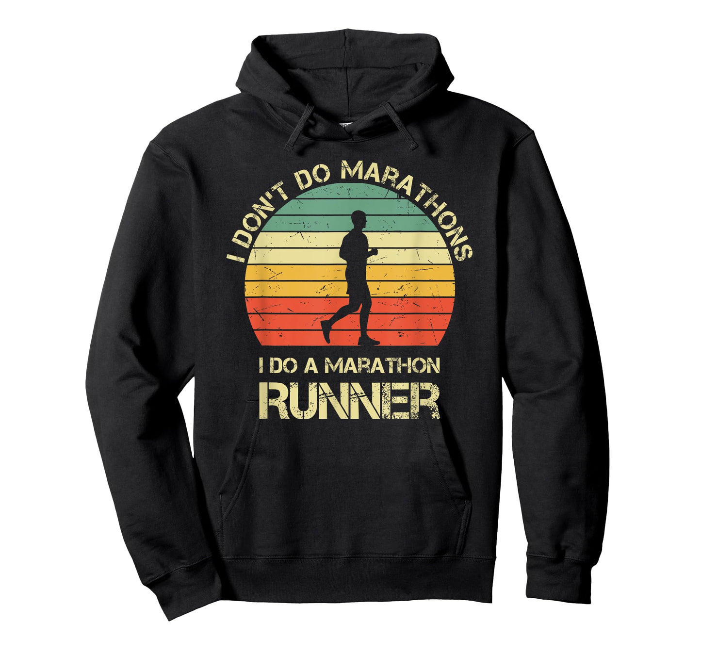 Retro I Don't Do Marathons I Do A Marathon Runner T-Shirt, Small, Black