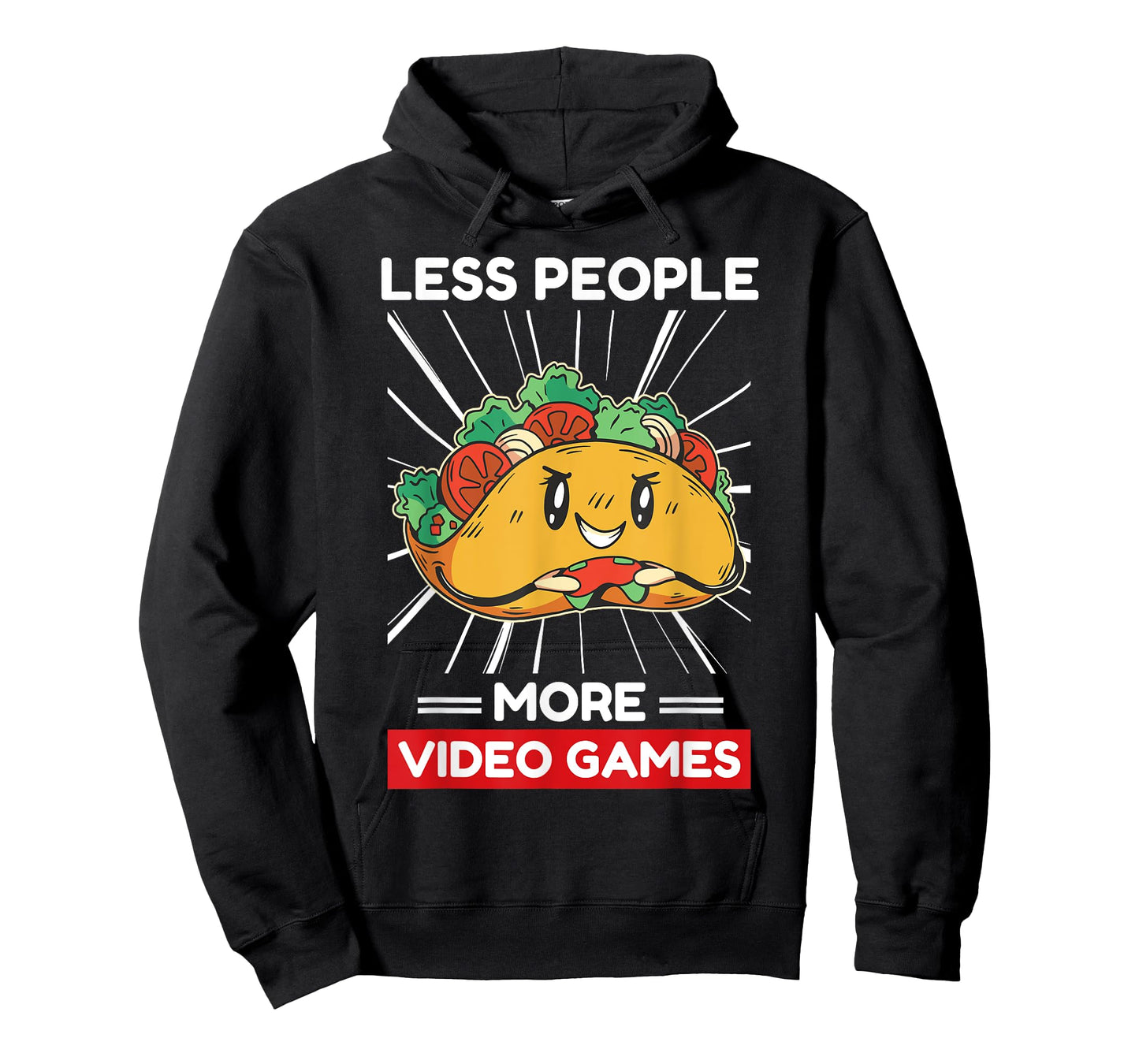 Cute Kawaii Taco Less People More Video Games T-Shirt