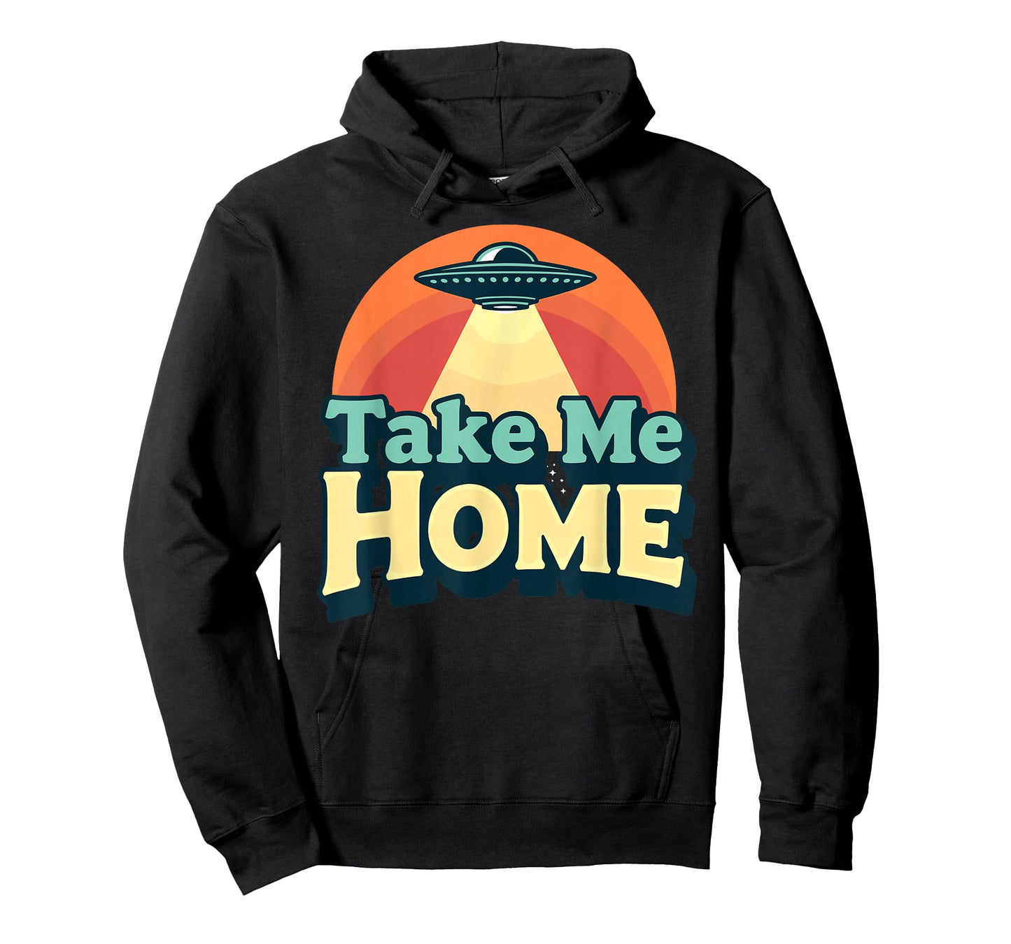 Take Me Home – Retro Sunset UFO Humor Design T-Shirt