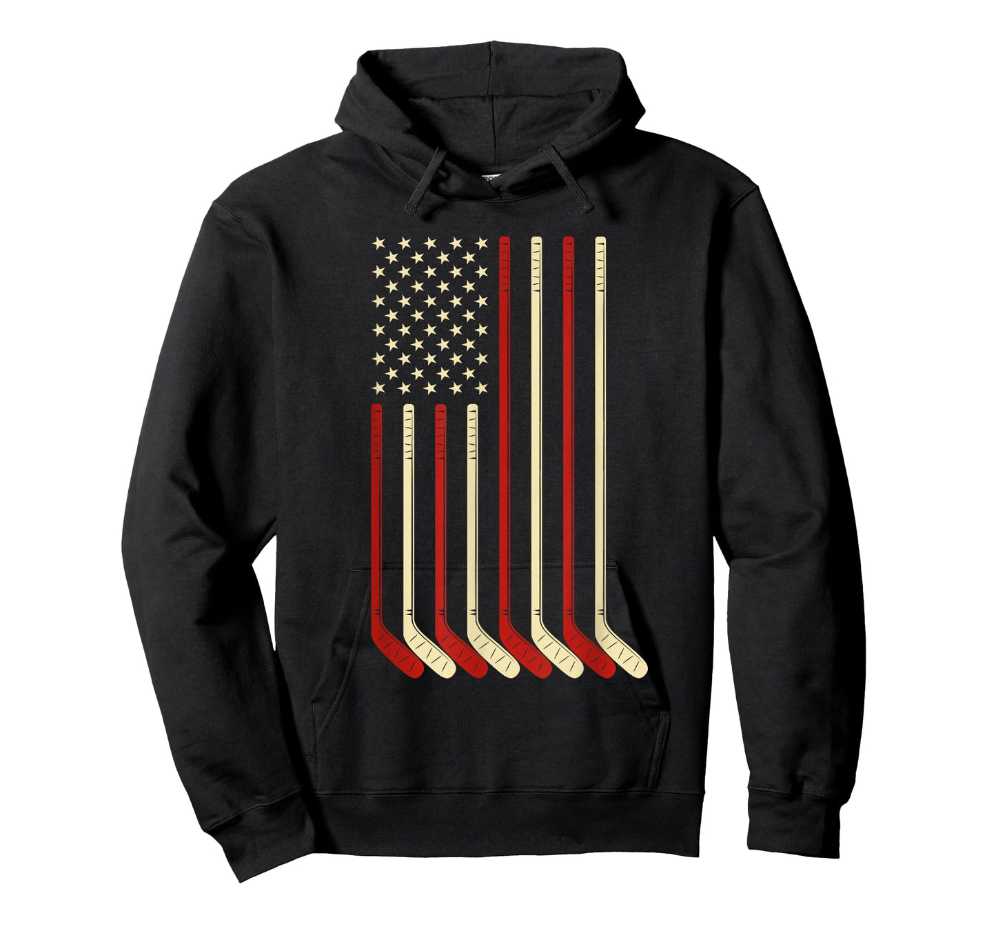 Hockey Goalie Gift USA Flag Hockey Stick Ice Hockey T-Shirt
