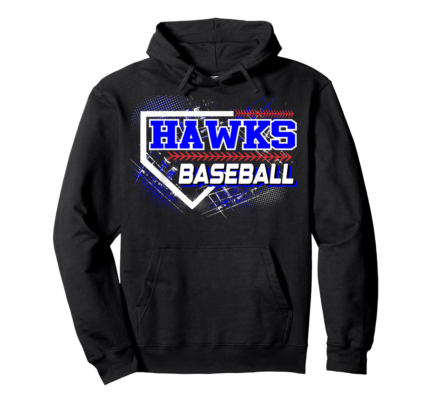 Hawks Baseball Home Plate Blue Hawk Pride Baseball Mom T-Shirt