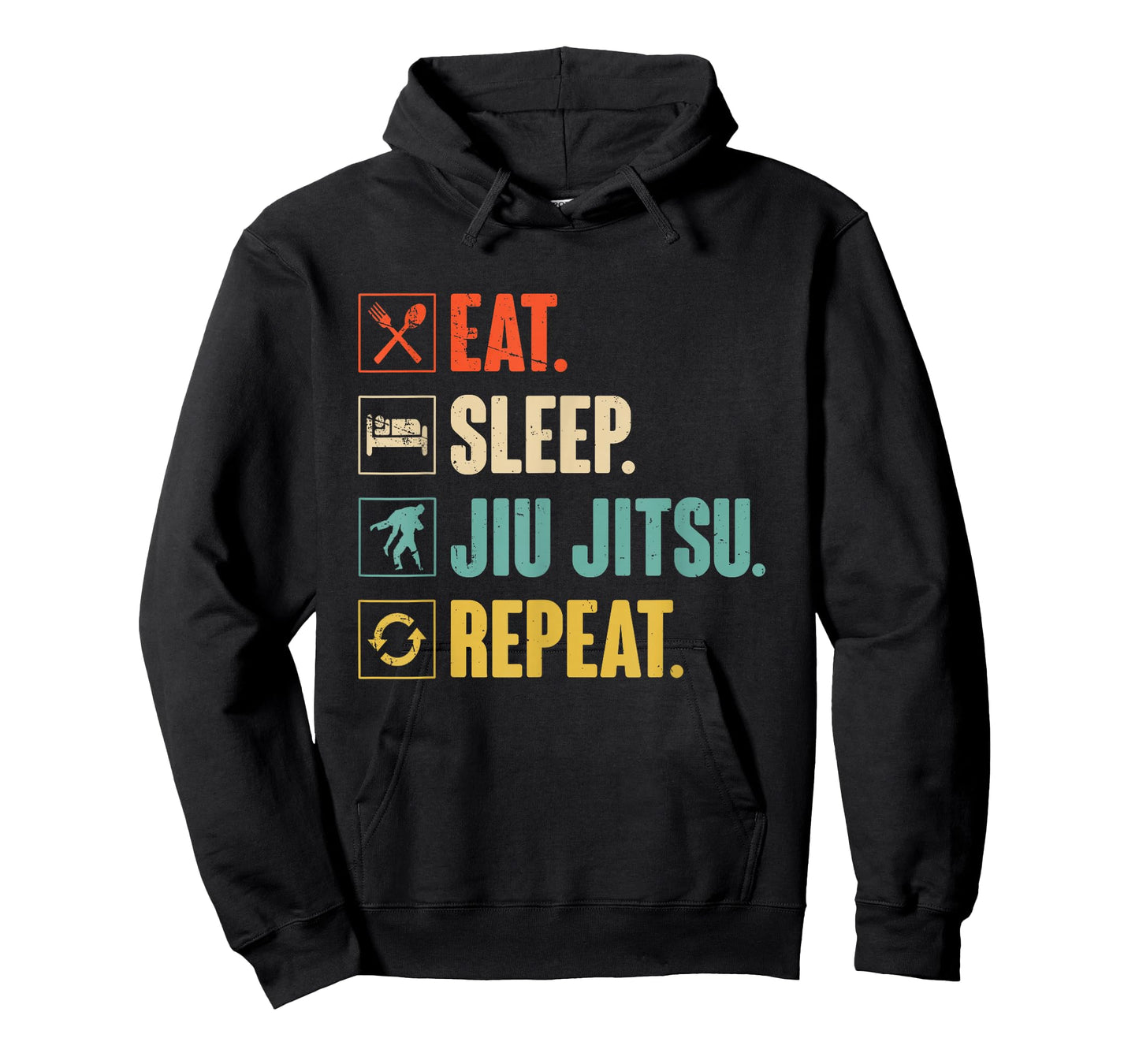 Eat Sleep Jiu-Jitsu Repeat Funny Jiujitsu Martial Art Combat T-Shirt