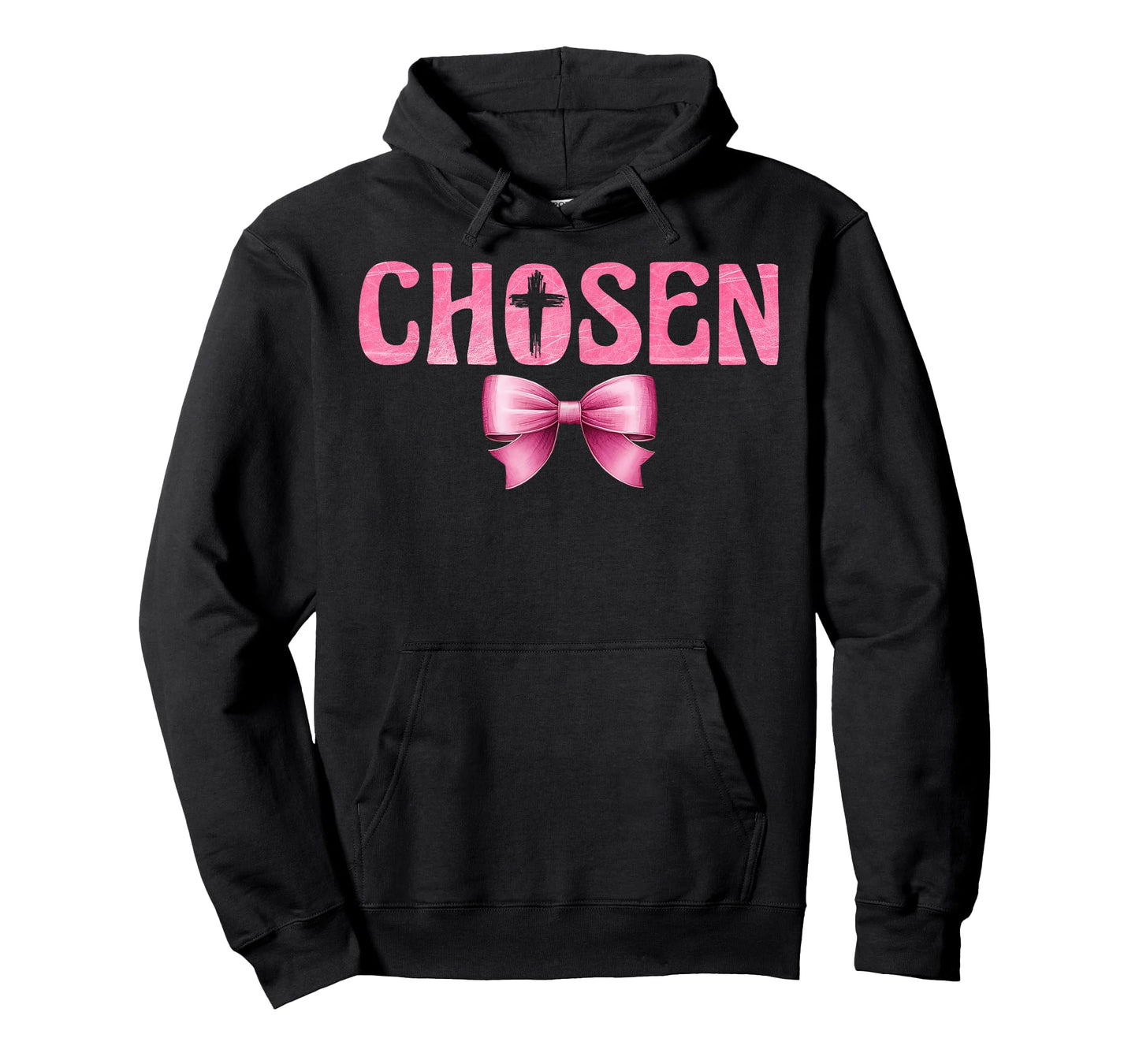 Coquette Chosen Pink Bow Cross Christian Faith Believers T-Shirt