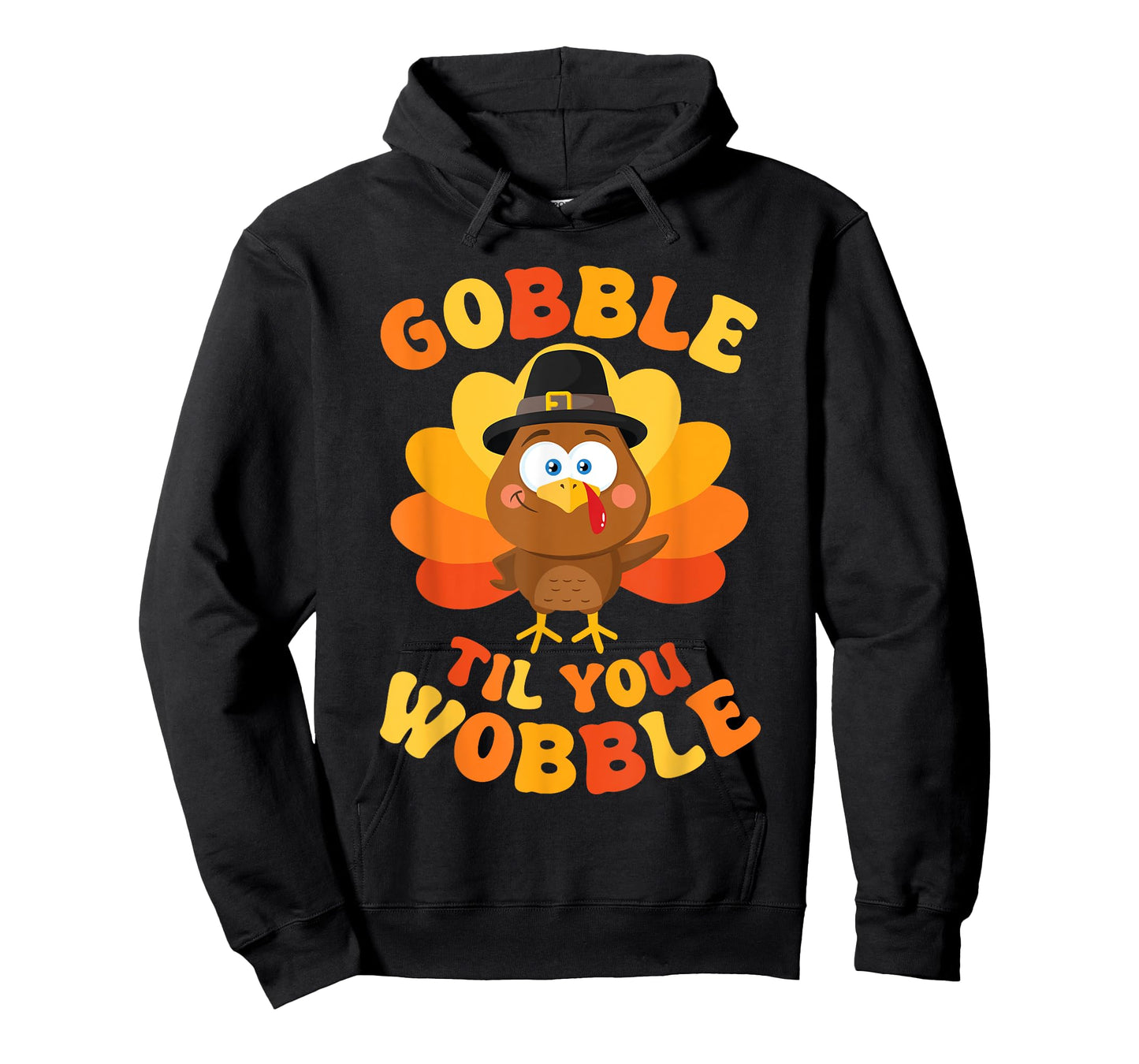 Thanksgiving Gobble Til You Wobble Women Men Kids Unisex T-Shirt Black Small Turkey Print Classic Fit Short Sleeve Cotton Blend Machine Wash Pull On 1 Count