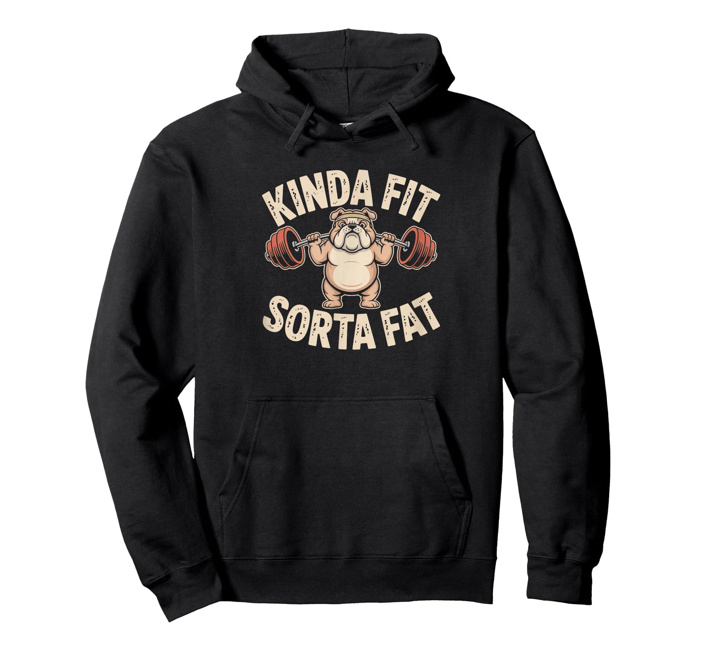 Kinda Fit Sorta Fat Funny Gym Cute Bulldog Retro T-Shirt