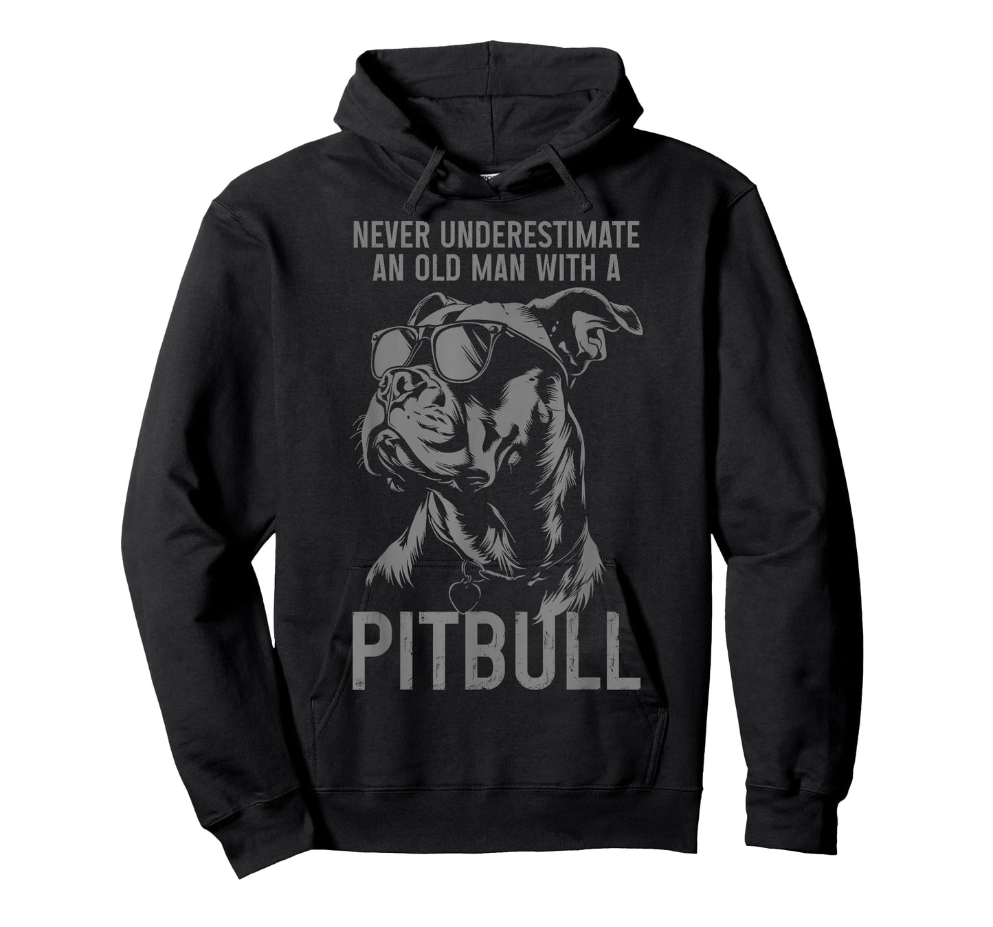 Never Underestimate An Old Man With A Pitbull Funny Dog T-Shirt
