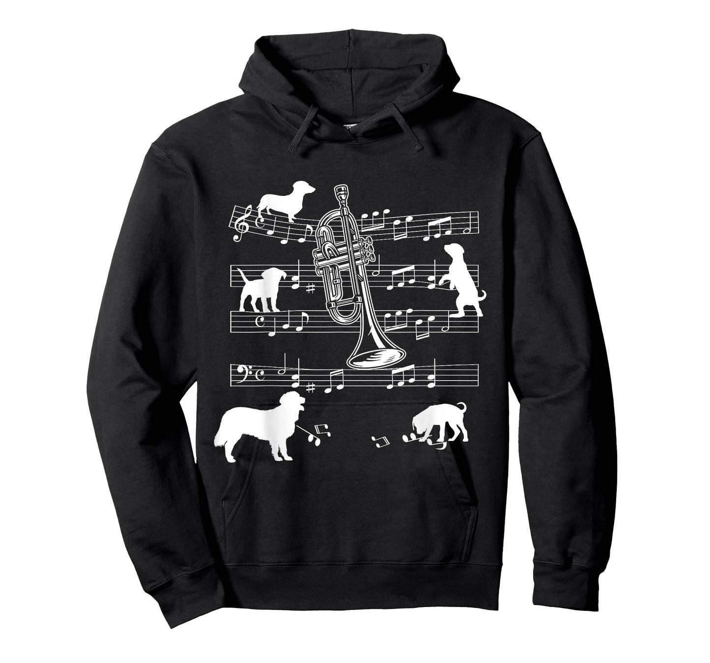 Trumpet Player Dog for Trumpeter Dogs and Trumpet Men Women Girls Kids T-Shirt