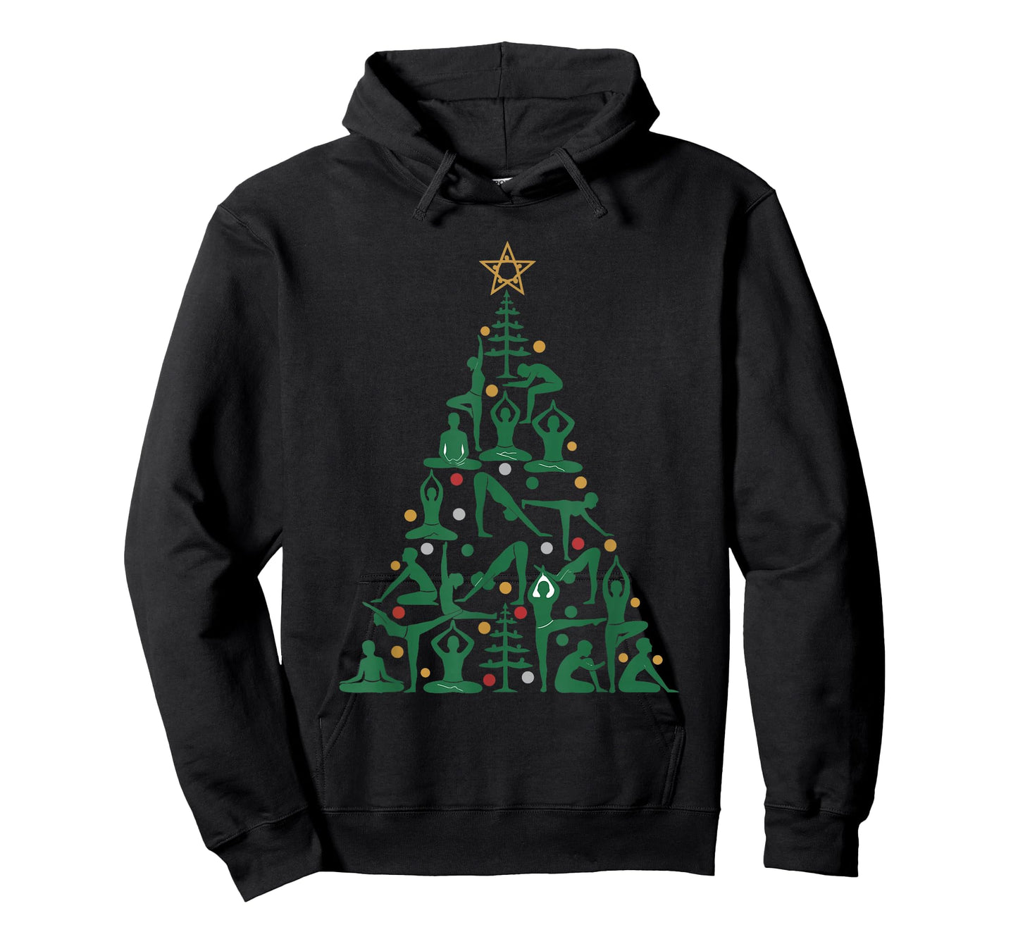 Yoga Christmas Tree Poses Funny Holiday Design T-Shirt