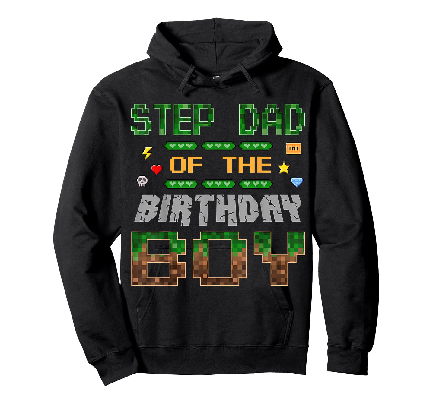 Step Dad of The Birthday Boy Pixel Gamer Family Love T-Shirt