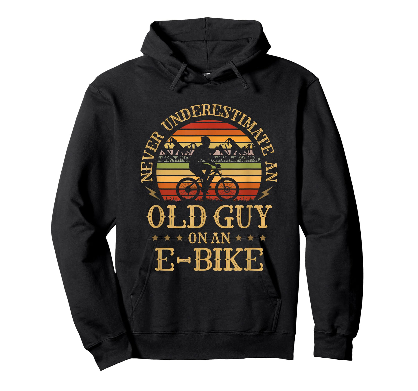 Never Underestimate An Old Guy On An E-Bike Funny Biking T-Shirt