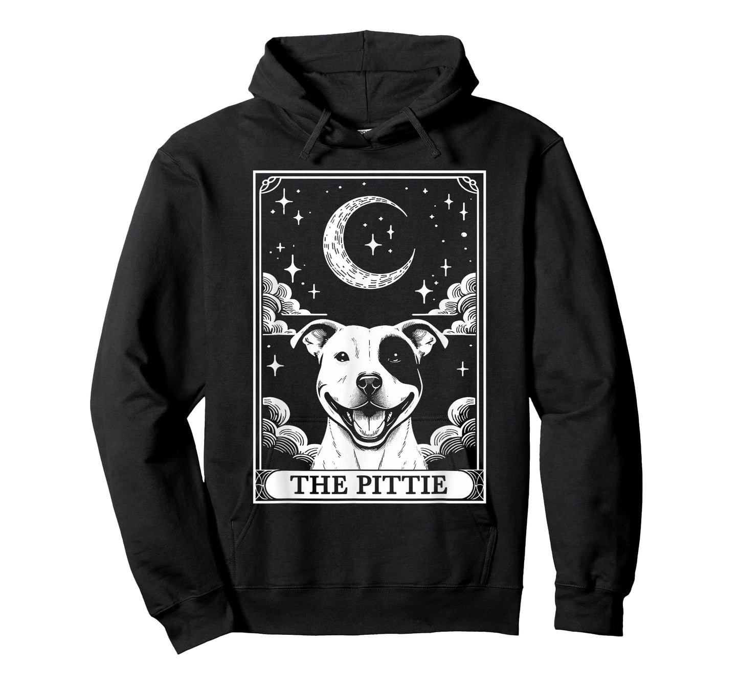 Tarot Card Vintage Crescent Moon Pit Bull Dog Pittie Mom T-Shirt for Men Women Kids