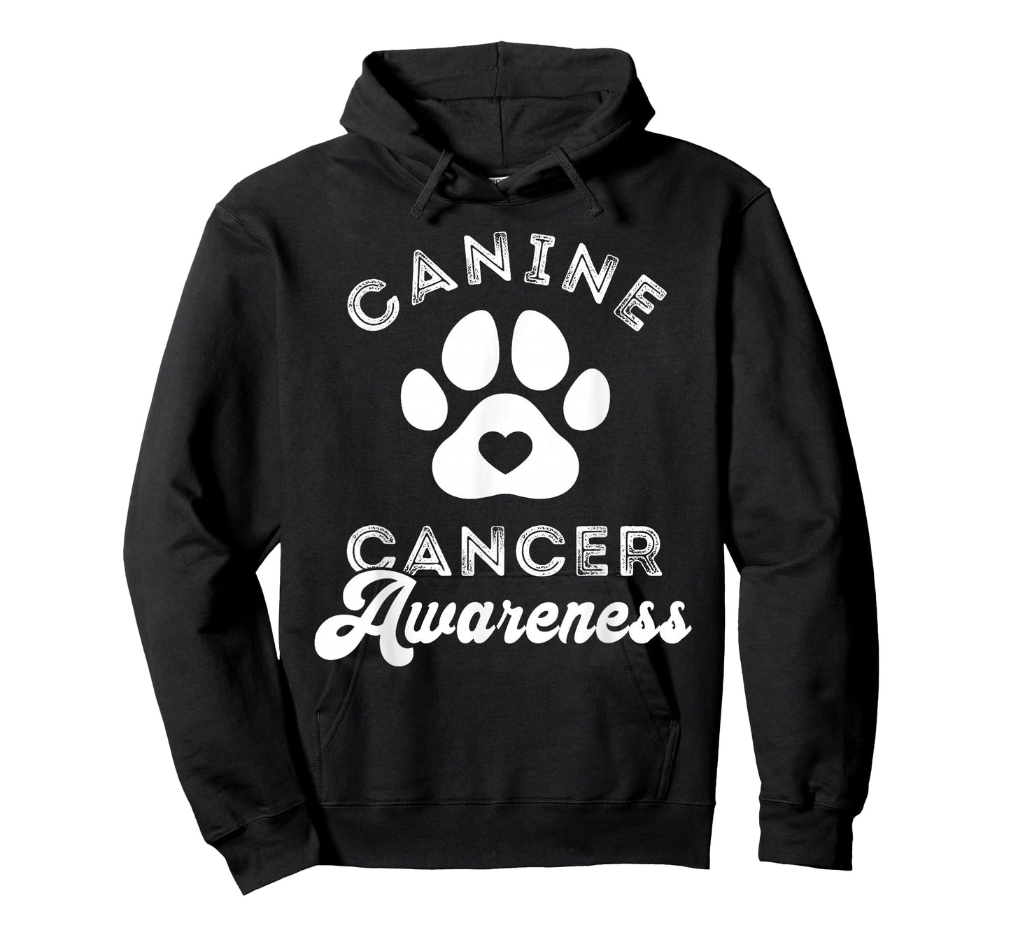 Canine Cancer Awareness Pet Awareness Heart Paw Print T-Shirt
