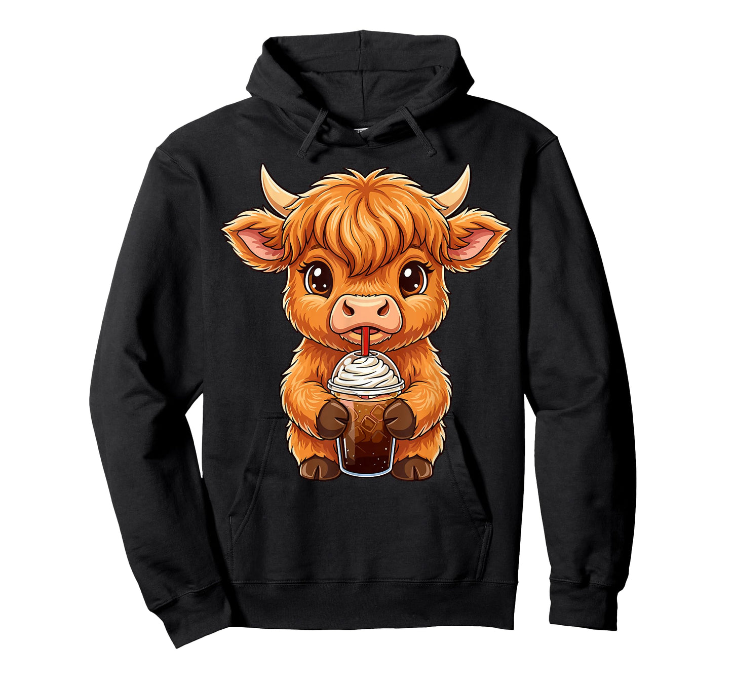 Highland Cow Iced Coffee Cute Country Animal T-Shirt