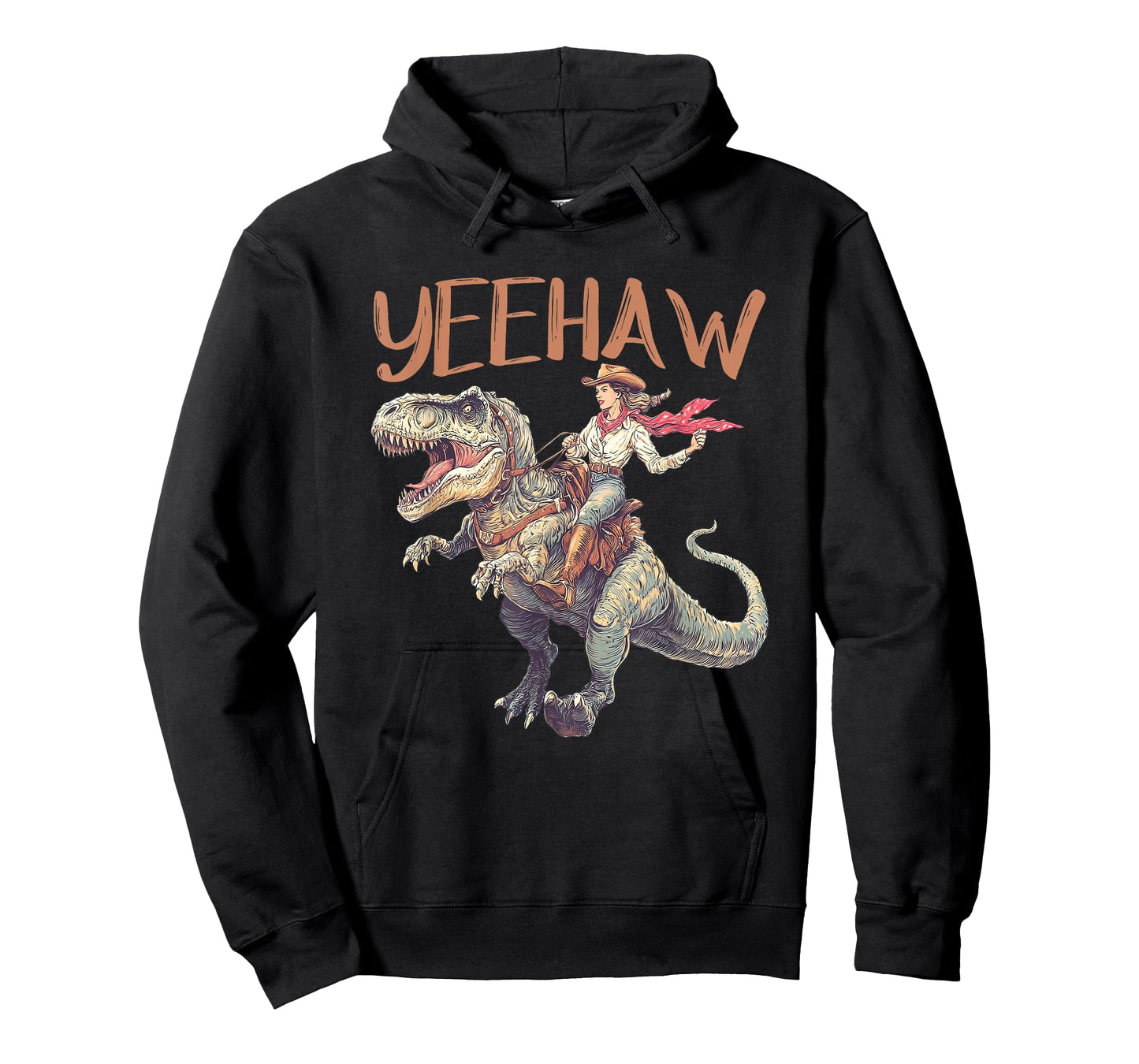 Funny Cowgirl Riding T-Rex Western Dinosaur Rodeo Yeehaw T-Shirt